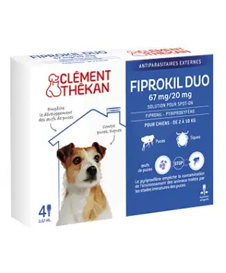 Fiprokil Duo 67mg/20mg Solution Pour Spot-on Petits Chiens 2-10kg 4 Pipettes/0,67ml à DIJON