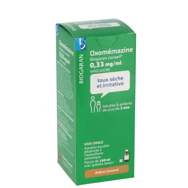 Oxomemazine Biogaran Conseil 0,33 Mg/ml Sans Sucre, Solution Buvable édulcorée à L'acésulfame Potassique