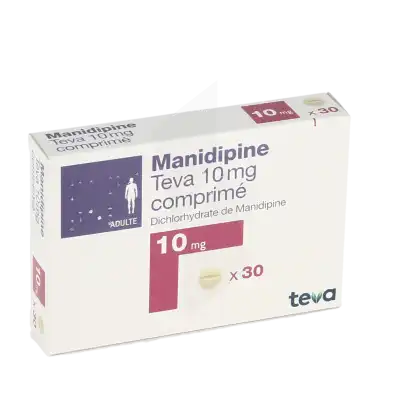 Manidipine Teva 10 Mg, Comprimé à CHAMPAGNOLE