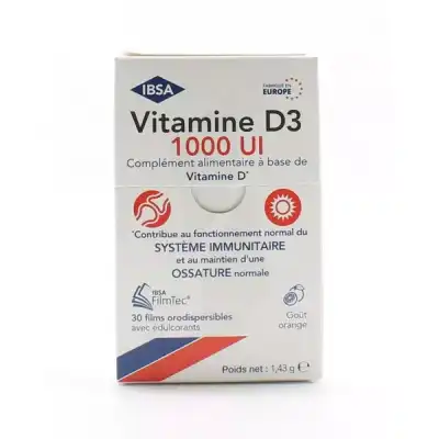 Vitamine D3 1000 Ui Filmtec Film Orodisp B/30 à Bordeaux