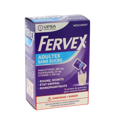Fervex Adultes Sans Sucre, Granulés Pour Solution Buvable En Sachet à SAINT-PRIEST