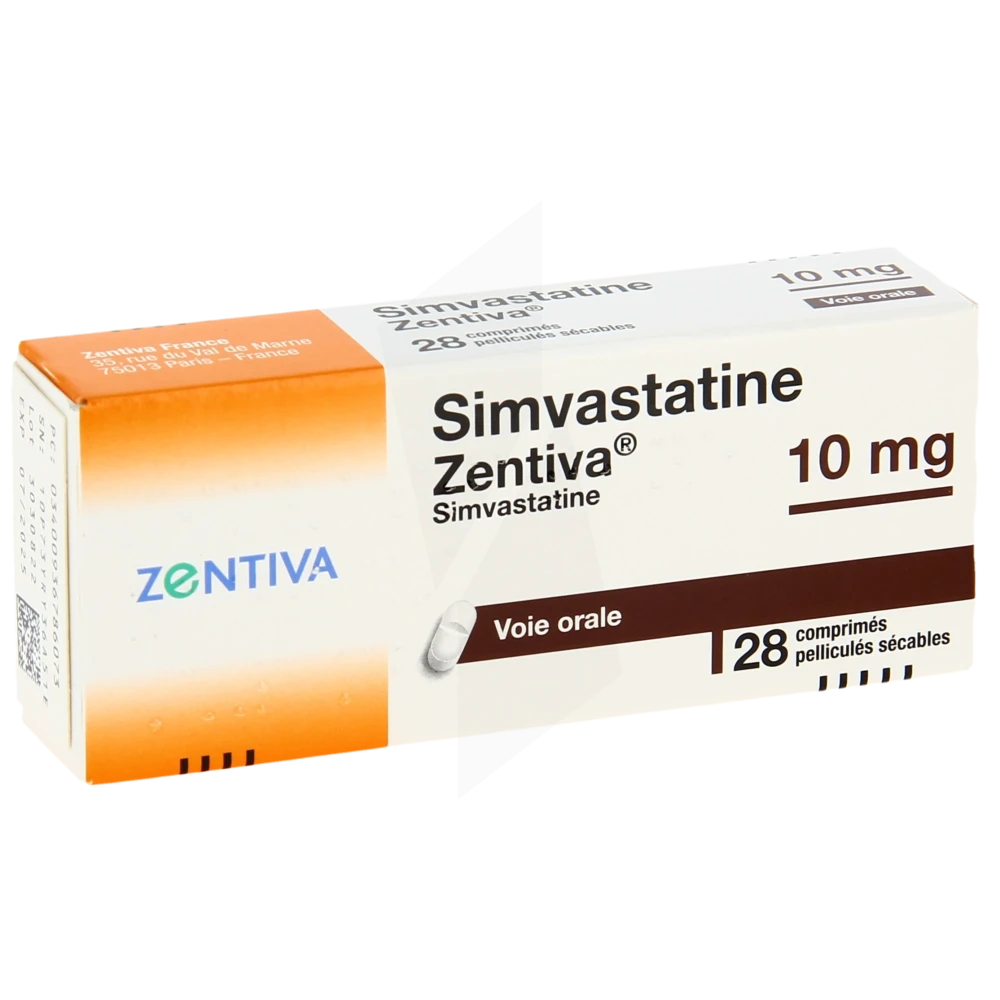 Simvastatine Zentiva 10 Mg, Comprimé Pelliculé Sécable