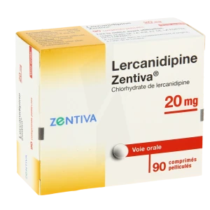 Lercanidipine Zentiva 20 Mg, Comprimé Pelliculé