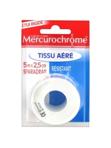 Mercurochrome Sparadrap Tissu Aéré 5 M X 2,5 Cm