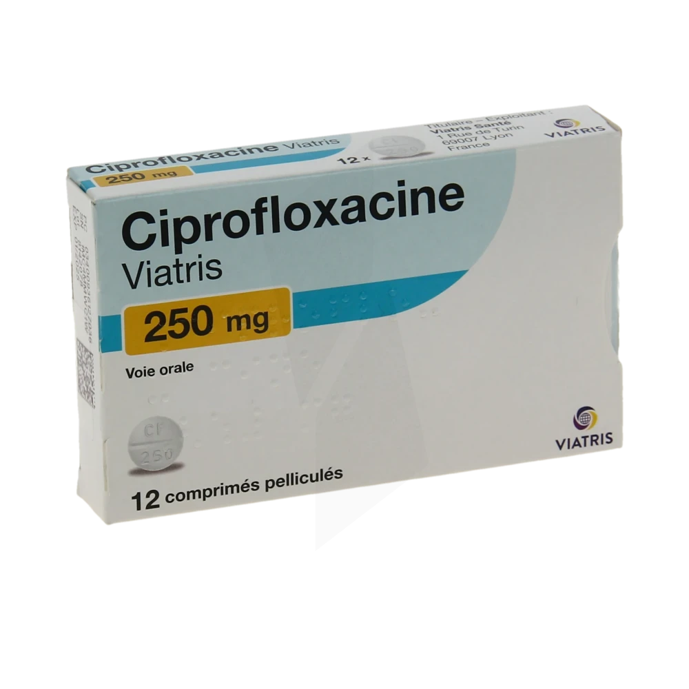 Ciprofloxacine Viatris 250 Mg, Comprimé Pelliculé