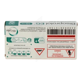 Bisoprolol Eg 10 Mg, Comprimé Pelliculé Sécable