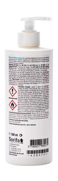 Hpderm® Gel Hydroalcoolique Désinfection Des Mains Par Friction Flacon Pompe 500ml