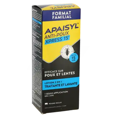Apaisyl Anti-poux Xpress 15' Lotion Antipoux Et Lente 200ml+peigne à Paris