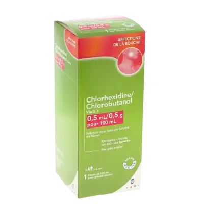 Chlorhexidine/chlorobutanol Viatris 0,5 Ml/0,5 G Pour 100 Ml, Solution Pour Bain De Bouche En Flacon à MIRANDE