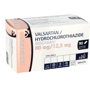 Valsartan Hydrochlorothiazide Biogaran 80 Mg/12,5 Mg, Comprimé Pelliculé