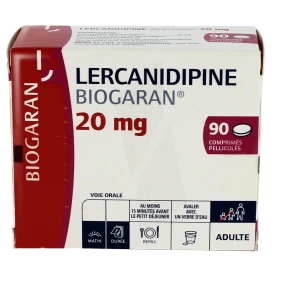 Lercanidipine Biogaran 20 Mg, Comprimé Pelliculé