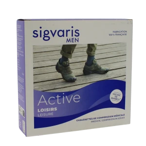 Sigvaris Active Loisirs Chaussette Classe 2 Homme Gris Anthracite Normal M