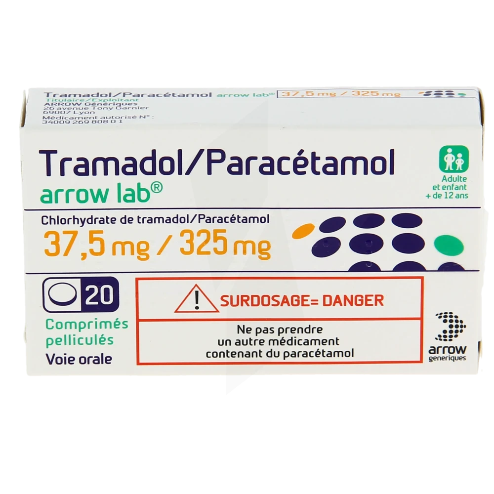 Pharmacie Des Diablots - Médicament Tramadol/paracetamol Arrow Lab