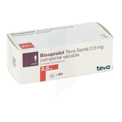 Bisoprolol Teva Sante 2,5 Mg, Comprimé Sécable à  JOUÉ-LÈS-TOURS