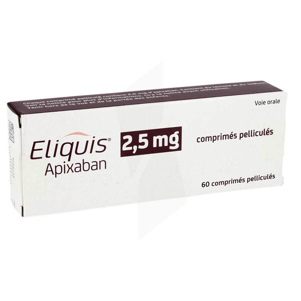Eliquis 2,5 Mg, Comprimé Pelliculé