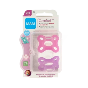 Mam Sucette Comfort Silicone +0 Mois Rose B/2
