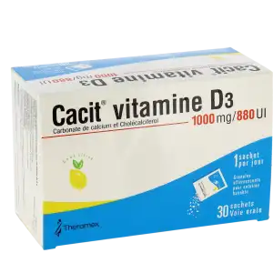 Cacit Vitamine D3 1000 Mg/880 Ui, Granulés Effervescents Pour Solution Buvable En Sachet à Saint-Calais