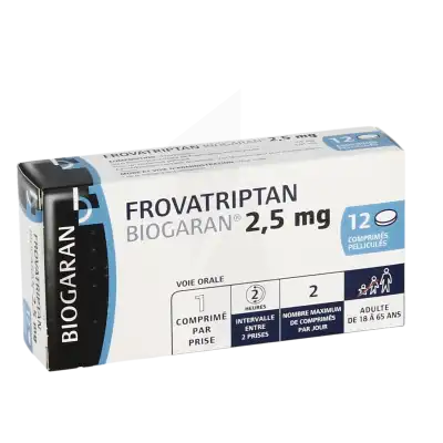 Frovatriptan Biogaran 2,5 Mg, Comprimé Pelliculé à LE LAVANDOU