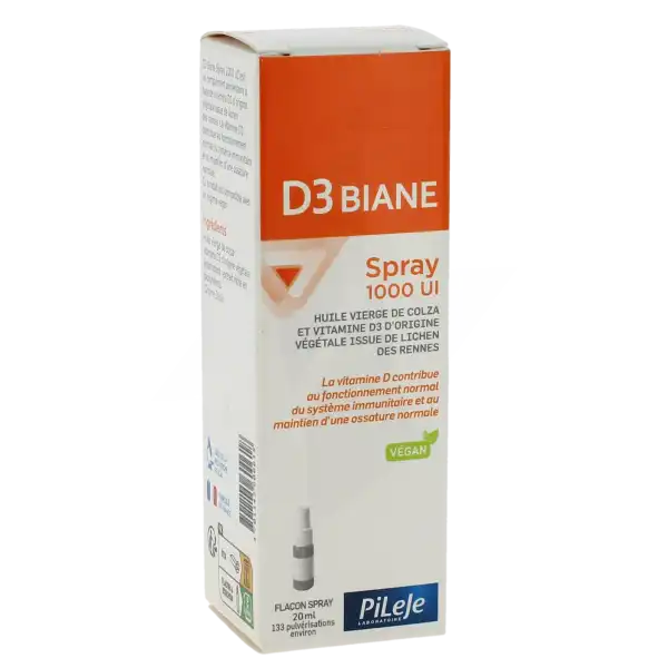 Pileje D3 Biane Spray 1000 Ui - Vitamine D Flacon Spray 20ml