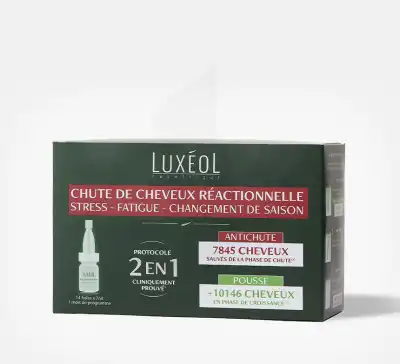 Luxéol Chute De Cheveux Réactionnelle 2 En 1 Solution 14 Ampoules/7ml à Dreux
