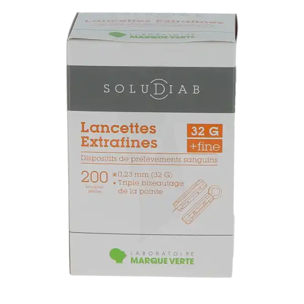 Soludiab Lancettes Extrafines 32g  Boîte De 100