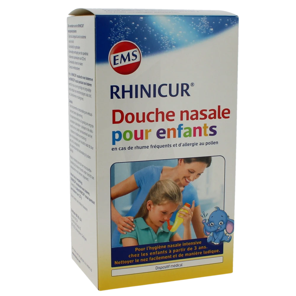 Rhinicur Prép Pour Solution Nasale Lavage Des Fosses Nasales Enfant 4 Sachets/1,25g+appareil