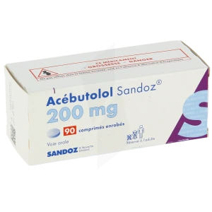 Acebutolol Sandoz 200 Mg, Comprimé Enrobé