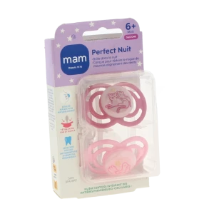 Mam Perfect Sucette Anatomique Silicone +6mois Nuit B/2