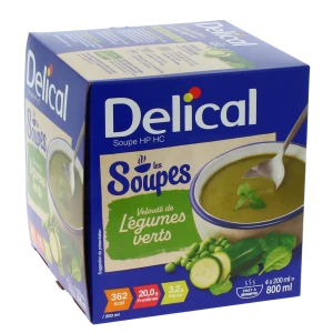 Delical Soupe Hp Hc Nutriment Velouté Légumes Verts 4bols/200ml