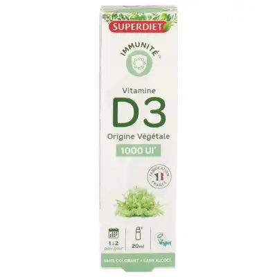 Superdiet Vitamine D3 Végétale 1000 Ui Solution Buvable Fl Compte-gouttes/20ml à Angers