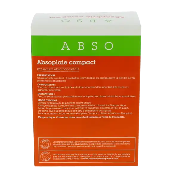 Absoplaie Compact Pans Abs Non-adh 10x10  Boîte De 10