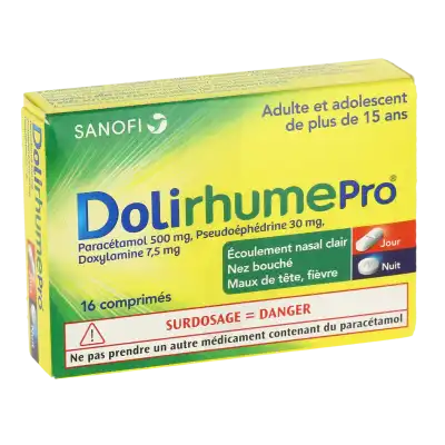 Dolirhumepro Paracetamol, Pseudoephedrine Et Doxylamine, Comprimé à Paris