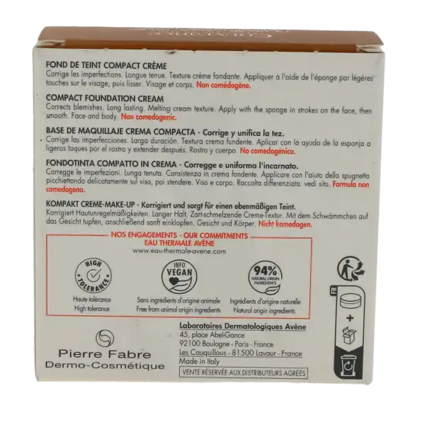 Avene Couvrance Fond De Teint Crème Naturel 1.1 Boîtier/8,5g