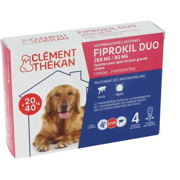 Fiprokil Duo 268 Mg/80 Mg Solution Pour Spot-on Pour Grands Chiens, Solution Pour Spot-on