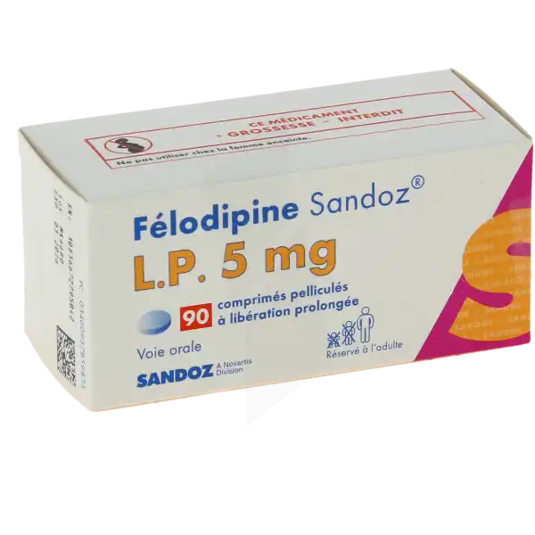 Felodipine Sandoz L.p. 5 Mg, Comprimé Pelliculé à Libération Prolongée