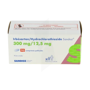 Irbesartan/hydrochlorothiazide Sandoz 300 Mg/12,5 Mg, Comprimé Pelliculé