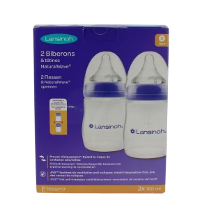 Natural Wave 2 Biberons Et Tétines - 1 Mois Et + 160 Ml
