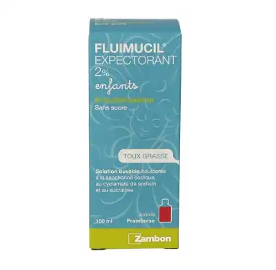 Fluimucil Acetylcysteine 2 % S Buv Expectorant Sans Sucre Enfant Fl/100ml+gob Dos à Cavignac