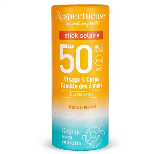 Respectueuse Solaire Stick Spf50 Bio 18g