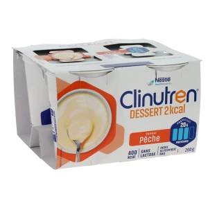 Clinutren Dessert 2.0 Kcal Nutriment Pêche 4 Cups/200g