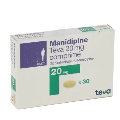 Manidipine Teva 20 Mg, Comprimé à CUISERY