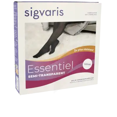 Sigvaris Essentiel Semi-transparent Bas Auto-fixants  Femme Classe 2 Dune Small Normal à Gourbeyre