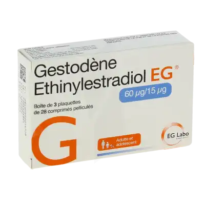 Gestodene/ethinylestradiol Eg 60 Microgrammes/15 Microgrammes, Comprimé Pelliculé à Saint-Médard-en-Jalles