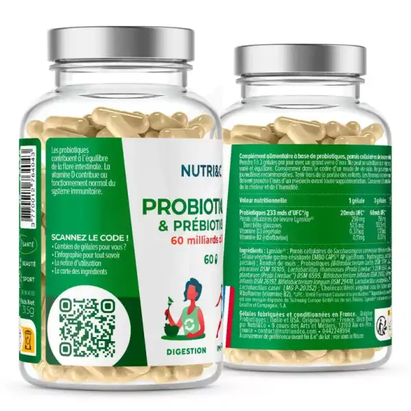 Nutri&co Probiotiques & Prébiotiques Gélules B/60