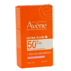 Avène Eau Thermale Solaire Ultra-fluid Eclat Radiance Spf50 + Emulsion Fluide Flacon De 50 Ml