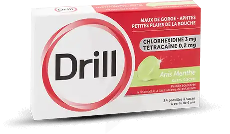 Drill Pastilles Sans Sucre Anis/menthe édulcorée à L'isomalt Et à L'acésulfame Potas Plq/24