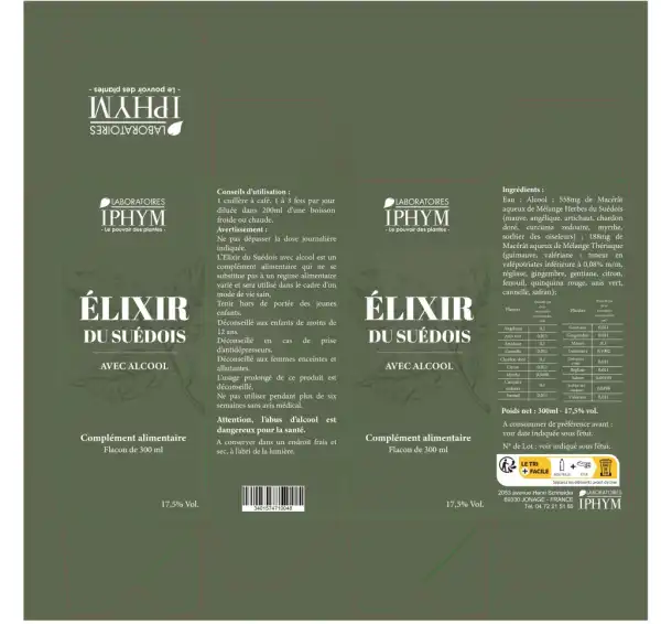 Iphym Conseil Elixir Du Suédois Avec Alcool 350ml