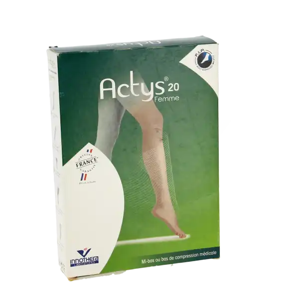 Actys® 20 Femme Classe Ii Bas Autofix Noir Taille 2- Normal Pied Fermé