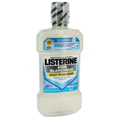 Listerine Soin Blancheur Bain De Bouche Goût Plus Léger Fl/500ml à BARCARÈS (LE)