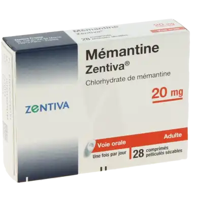 MEMANTINE ZENTIVA 20 mg, comprimé pelliculé sécable